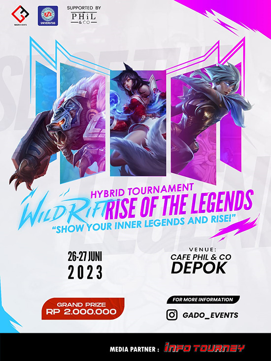 turnamen league of legends wild rift juni 2023 rise of the legends poster