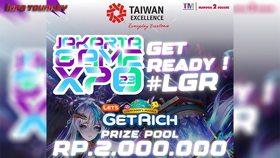 turnamen lets get rich juli 2023 jakarta game expo 2023 logo