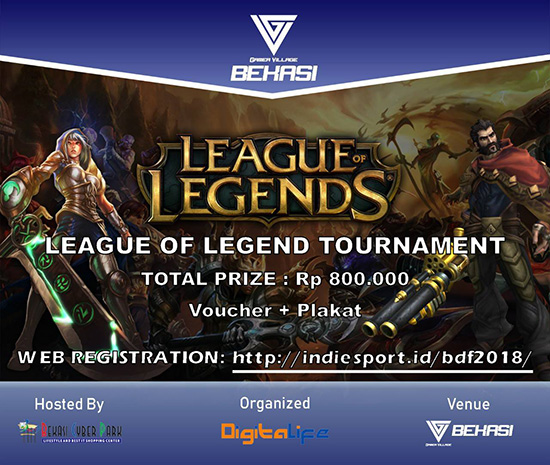 turnamen league of legends lol bekasi digitalife festival mei 2018 poster