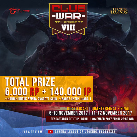 tourney lol club war tournament 7 november 2017 poster
