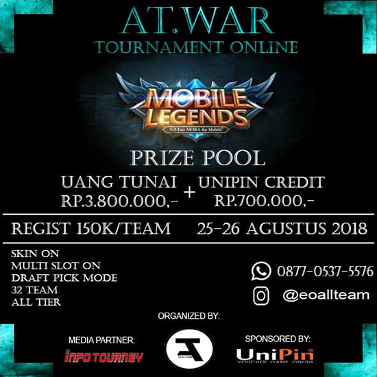 turnamen mobile legends at war agustus 2018 poster