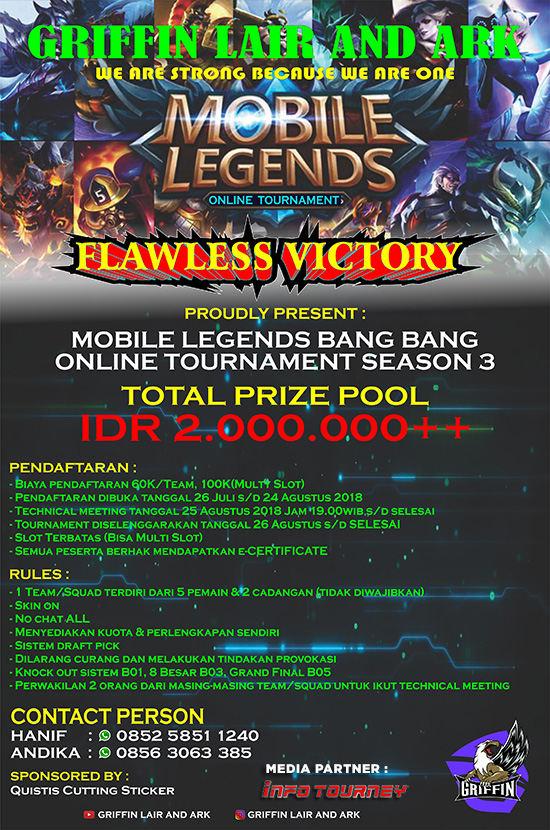 turnamen mobile legends griffin lair ark season 3 agustus 2018 poster