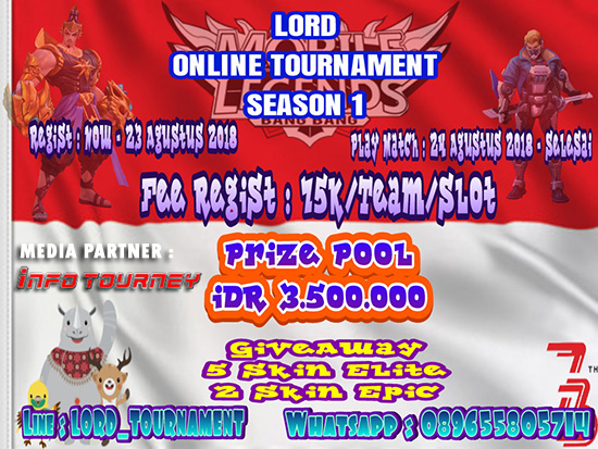 turnamen mobile legends lord tournament season 1 agustus 2018 poster