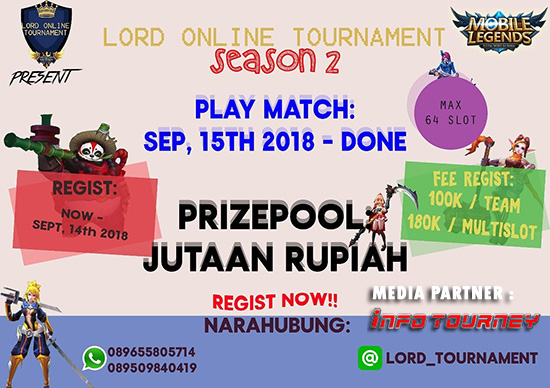 turnamen mobile legends lord tournament season 2 september 2018 poster
