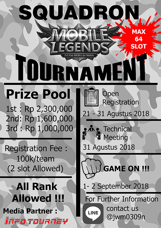 turnamen mobile legends squadron tournament season 1 september 2018 poster