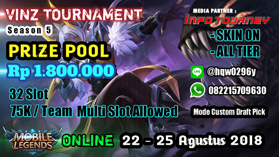 turnamen mobile legends vinz tournament season 5 agustus 2018 logo