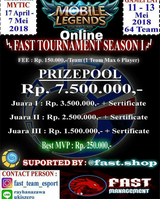 turnamen mobile legends fast management season 1 mei 2018 poster 1