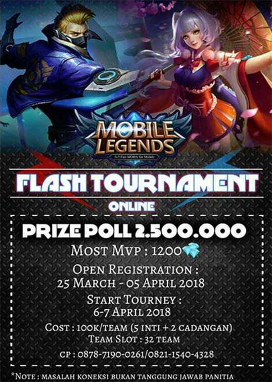 turnamen mobile legends flash tournament april 2018 poster