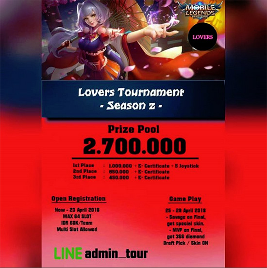 turnamen mobile legends lovers season 2 april 2018 poster