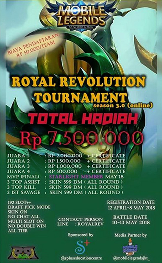 turnamen mobile legends royal revolution season3 mei 2018 poster