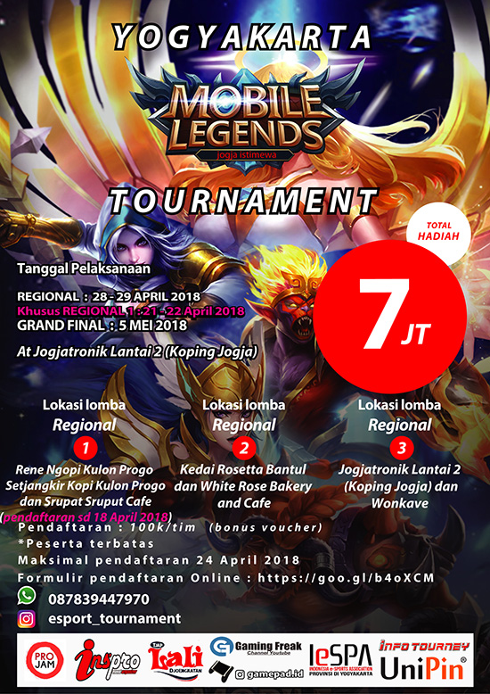 turnamen mobile legends yogyakarta tournament april 2018 poster