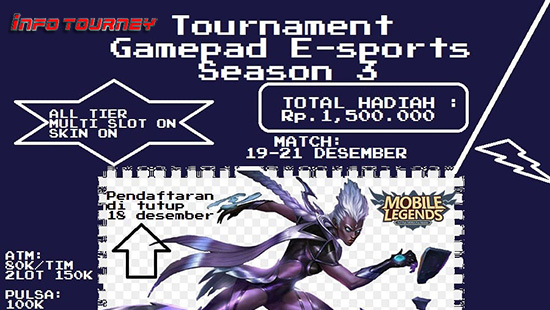 turnamen ml mole mobile legends gamepad esports season 3 desember 2018 logo