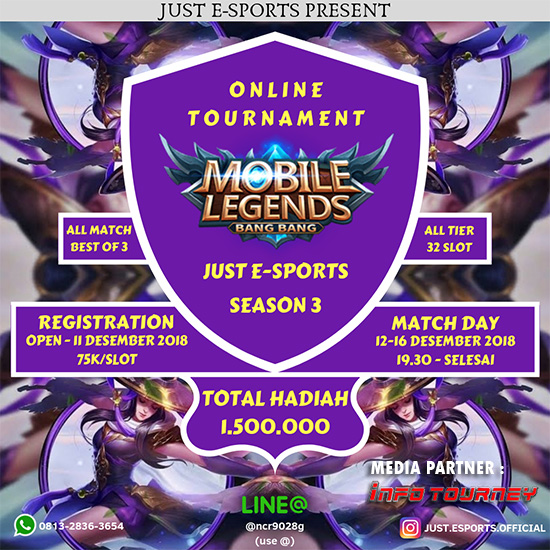 turnamen ml mole mobile legends just esports season 3 desember 2018 poster