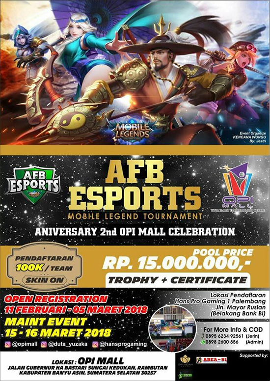 turnamen mobile legends afb esports maret 2018 poster