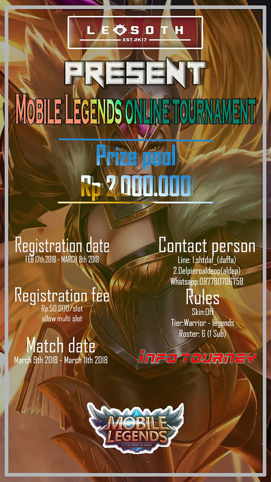 turnamen mobile legends leosoth season 1 maret 2018 poster