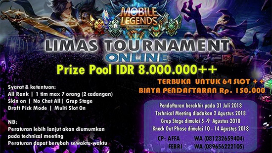 turnamen mobile legends limas tournament agustus 2018 logo