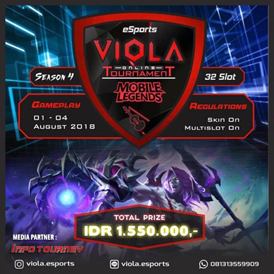 turnamen mobile legends viola esports season 4 agustus 2018 poster