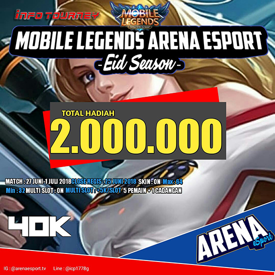 turnamen mobile legends arena esports eid season juni 2018 poster