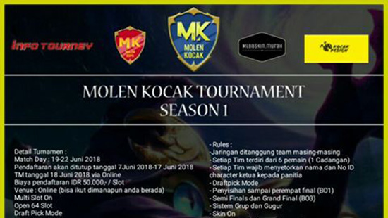turnamen mobile legends molen kocak season1 juni 2018 logo