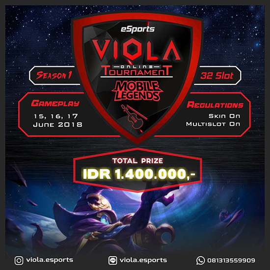 turnamen mobile legends viola esports season1 juni 2018 poster