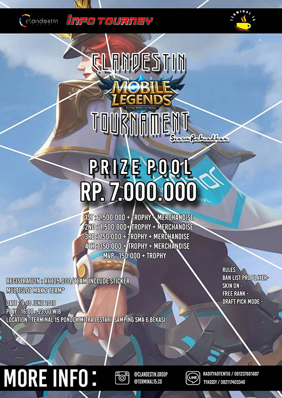 turnamen mobile legends cladestin season ramadhan juni 2018 poster