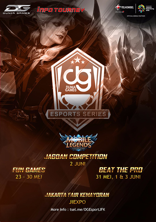 turnamen mobile legends dunia games jagoan competition 2018 juni 2018 poster
