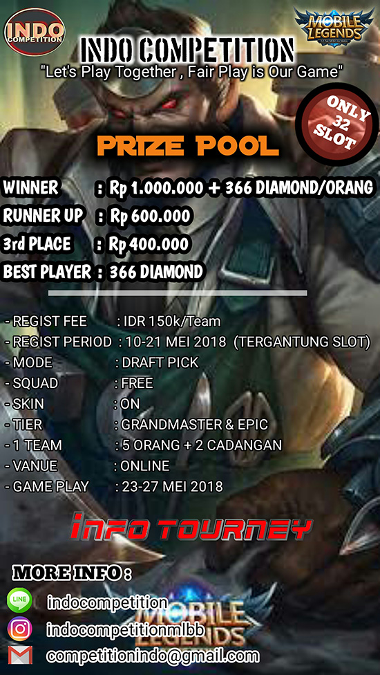 turnamen mobile legends indo competition mei 2018 poster