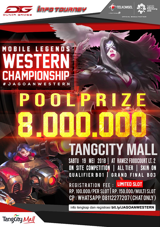 turnamen mobile legends jagoan western championships tangcit mei 2018 poster