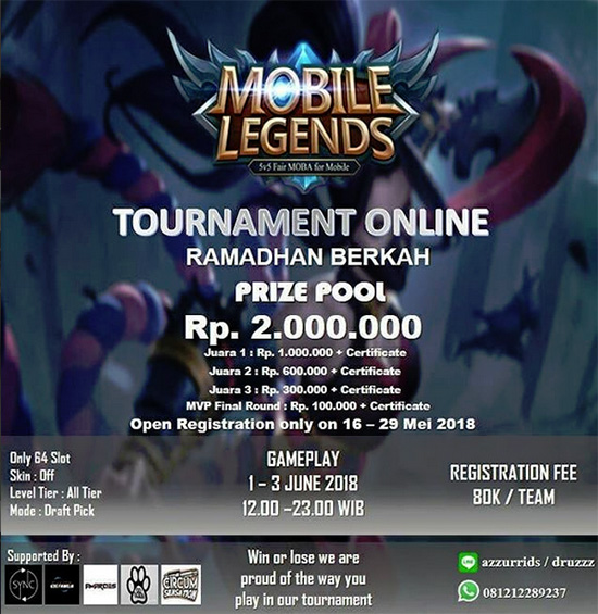 turnamen mobile legends ramadhan berkah juni 2018 poster