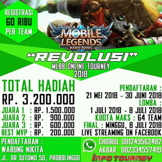 turnamen mobile legends revolusi 2018 juli 2018 poster