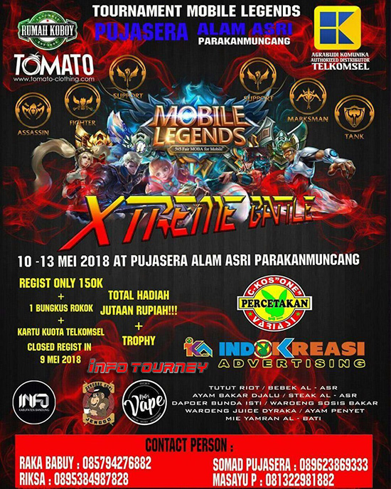 turnamen mobile legends xtreme battle season2 mei 2018 poster