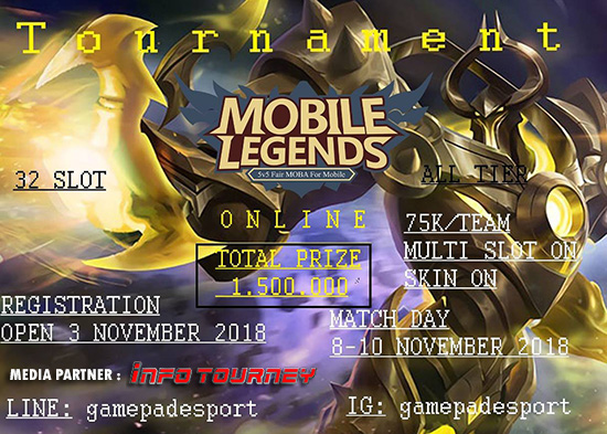 turnamen ml mole mobile legends gamepad esports november 2018 poster