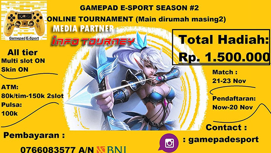 turnamen ml mole mobile legends gamepad esports season2 november 2018 logo