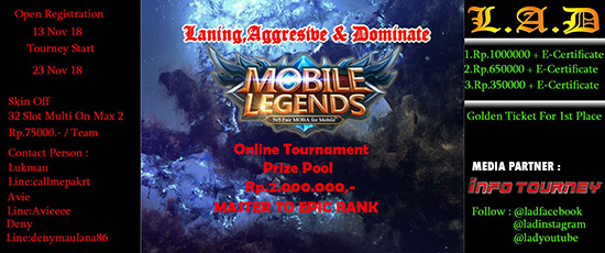 turnamen ml mole mobile legends lad season 1 november 2018 poster