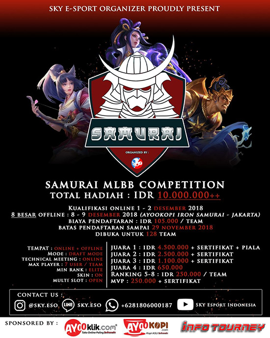 turnamen ml mole mobile legends samurai mlbb competition desember 2018 poster