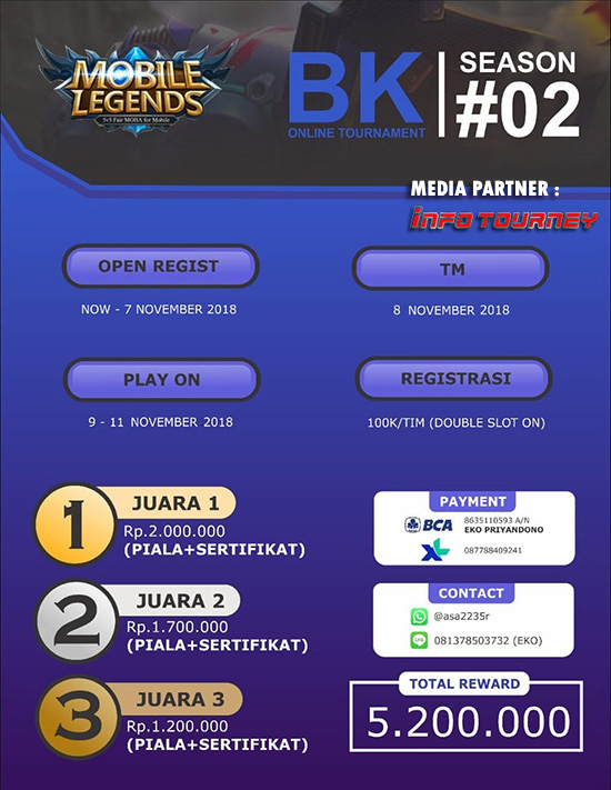 turnamen ml mole mobile legends bk season 2 november 2018 poster