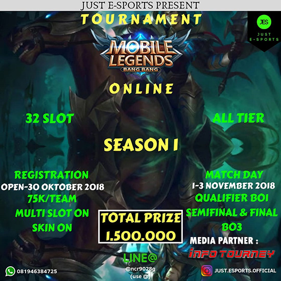 turnamen ml mole mobile legends just esports season 1 november 2018 poster