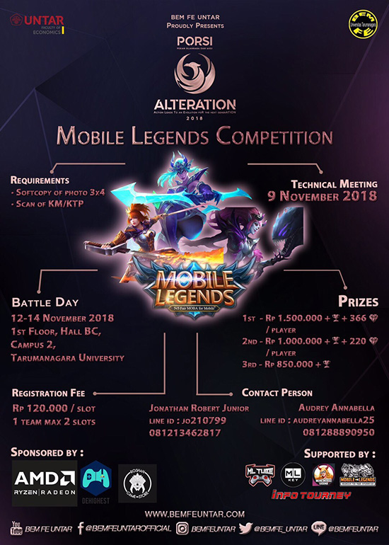 turnamen ml mole mobile legends porsi alteration 2018 november 2018 poster