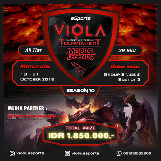 turnamen ml mole mobile legends viola esports season 10 oktober 2018 poster