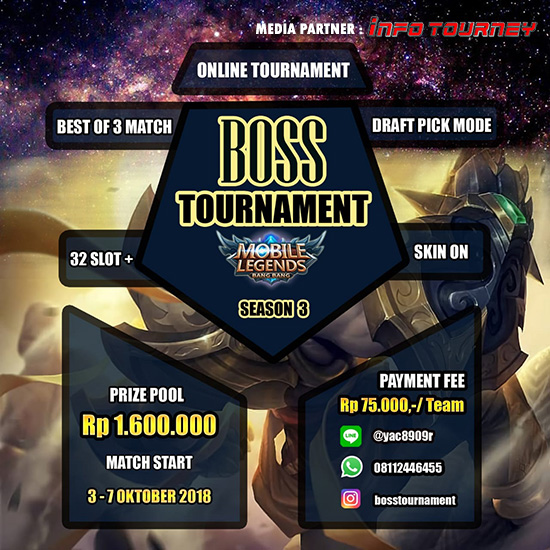 turnamen ml mole mobile legends boss tournament season 3 oktober 2018 poster