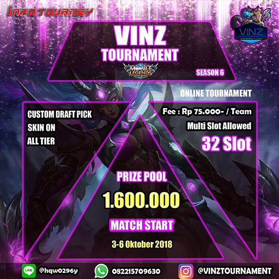 turnamen ml mole mobile legends vinz tournament season 6 oktober 2018 poster