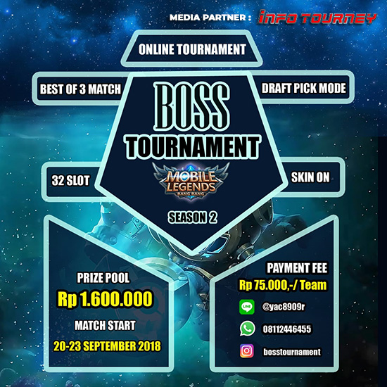 turnamen mobile legends boss tournament season 2 september 2018 poster