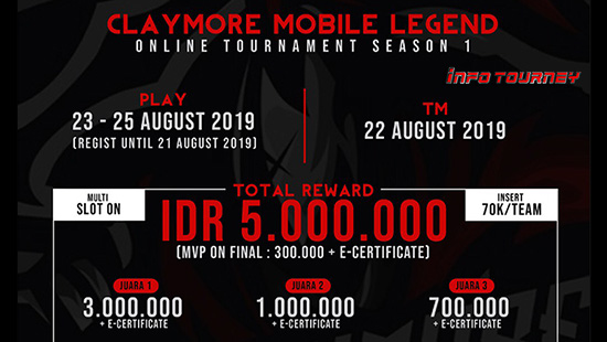 turnamen ml mole mobile legends agustus 2019 claymore season 1 logo