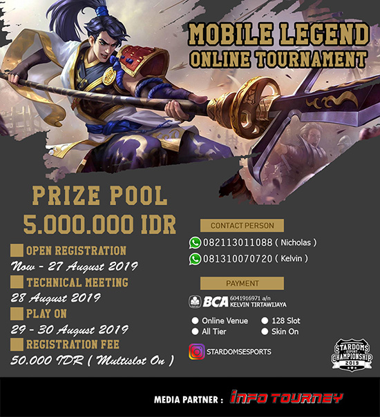 turnamen ml mole mobile legends agustus 2019 stardom esports poster