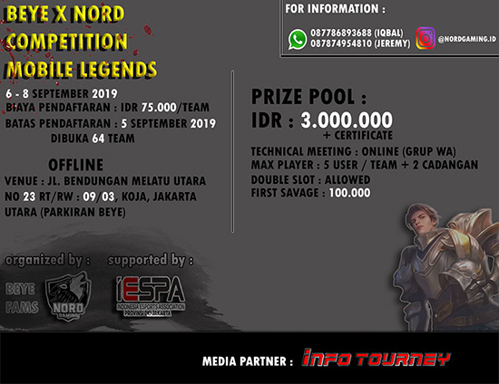 turnamen ml mole mobile legends september 2019 beye x nord poster