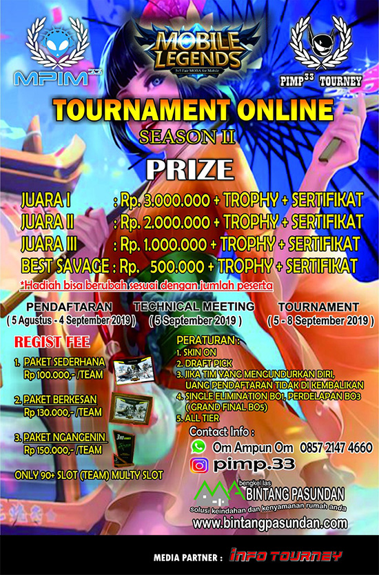 turnamen ml mole mobile legends september 2019 mpim33 season 2 poster