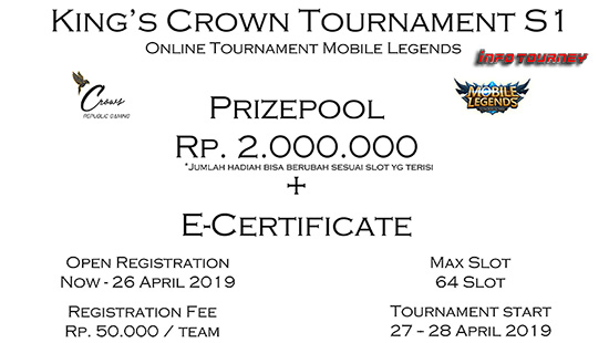 turnamen ml mole mobile legends kings crown tournament season 1 april 2019 logo