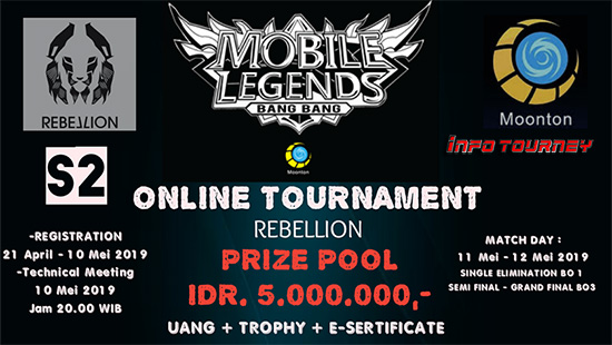 turnamen ml mole mobile legends rebellion season 2 mei 2019 logo