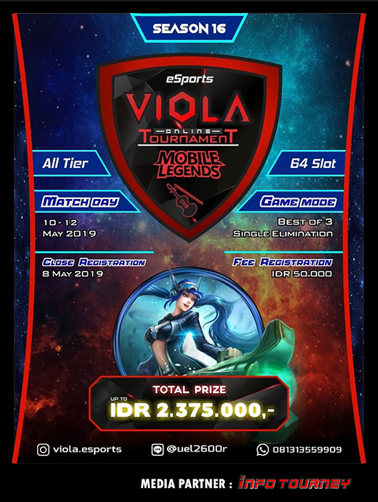 turnamen ml mole mobile legends viola esports season 16 mei 2019 poster
