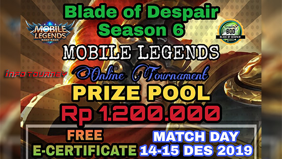 turnamen ml mole mobile legends desember 2019 blade of despair season 6 logo